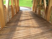 All wood: the flooring of the bridge is made of oak planks