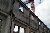 The building was deconstructed except for its facade.