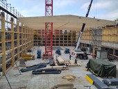 Einbau der Hallenbinder