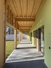 L'arcade avec les poutres apparentes