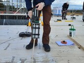 The TS3 joint sealant is applied on-site during installation.