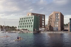 A wooden building for the harbor crown 