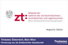 Timbatec Österreich, Büro Wien firmiert neu als Ziviltechniker Gesellschaft   